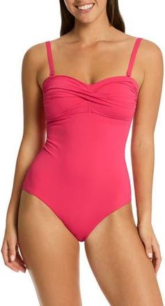Sea Level Australia Essentials Edit Twist One-Piece Swimsuit in Roseberry at Nordstrom Rack, Size 10 Us / 14 Au