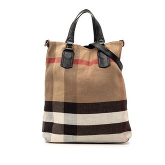 Burberry Pre-owned Burberry Mega Check Canvas Tottenham Brit Satchel Ladies RNBYC9O1G1QH1WFN