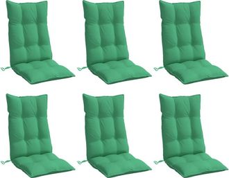 vidaXL Cojines De Silla Con Respaldo Alto 6 Uds Tela Oxford Verde Vidaxl