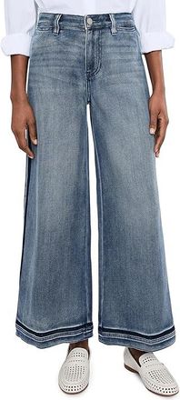 Liverpool L.A. Petite Mid-rise Super Stride Wide Leg Jean With Shadow Cuff 28 Inseam Womens Jeans Reflection : 12P 28