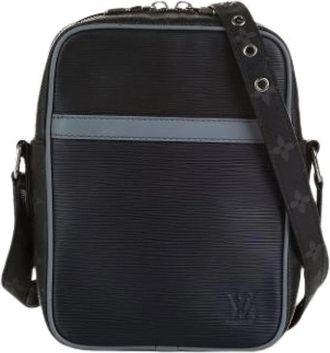 Louis Vuitton Pre-owned Danube Cross Body Bag - Dames - Vintage Schoudertas - Blauw - ONE Size - Leer - Vintage