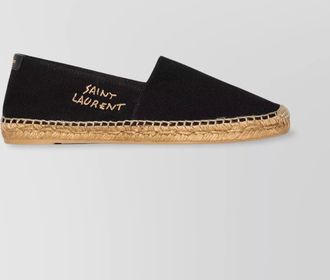 Saint Laurent canvas espadrilles raffia sole