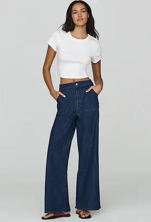 Pilcro Sadie High-Rise Wide-Leg Jeans