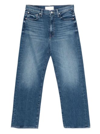 Mother High-Waisted Cropped Jeans In Blue Denim