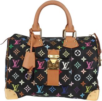 Louis Vuitton Speedy Handbag Monogram Canvas Black Canvas Bag (Pre-Owned)