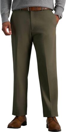 Haggar Mens Classic Fit Pleat Front Casual Pant In Toast