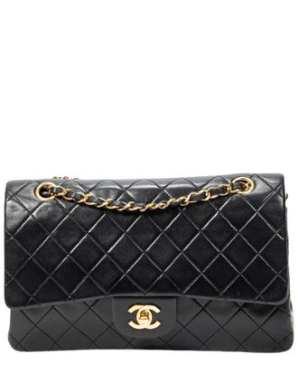 Chanel Black Quilted Lambskin Leather Classic Double Flap (Authentic Pre-Loved)
