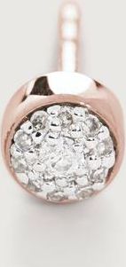 Monica Vinader Rose Gold Fiji Tiny Button Diamond Single Stud Earring Diamond