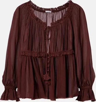 Poupette St Barth Moon ruffled blouse