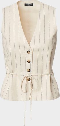 Rag & Bone Paulette Pinstripe Tie-Waist Vest