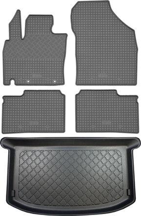 OEM Juego De Alfombrillas De Goma Para Coche + Alfombrilla Para Maletero Para Suzuki Ignis Iii / Ignis Iii Hybrid Hatchback (5 Puertas) Desde Enero De 201