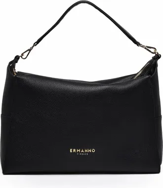 Ermanno Scervino Black Polyurethane Victoria Shoulder Bag