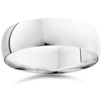 Pompeii3 7mm Dome High Polished Wedding Band 950 Platinum Size Selectable