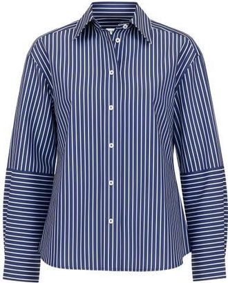 C&acirc;llas Milano Aura Lantern sleeve stripe shirt in Navy/white at Nordstrom, Size 2 It