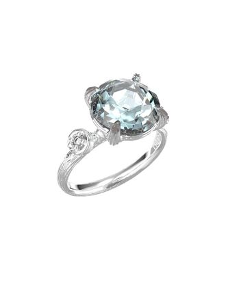 I.Reiss Company 14K 4.30 Ct. Tw. Diamond & Blue Topaz Cocktail Ring
