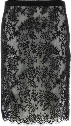 Saint Laurent Black Printed Lace Skirt