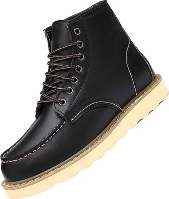 Generic Mens Fall and Winter Fashion Mens Sneakers Mens Hiking Sneakers Walking Mens Shoes Leather Casual Shoes Men (Black, 5.5)