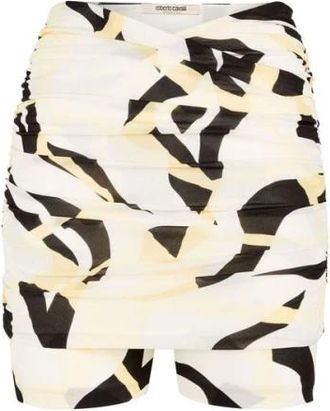 Roberto Cavalli Short Shorts, female, Multicolor, Size: M Tiger Twiga-Print Shorts