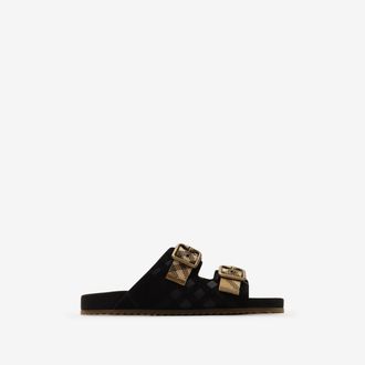 Burberry Check Suede Urchin Sandals
