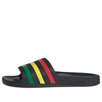 adidas Adilette Aqua Slides Core Black Green Ruby HQ2449