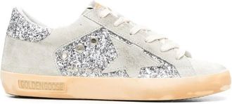 Golden Goose Super Star Suede And Glitter Upper Suede Star Glitter H