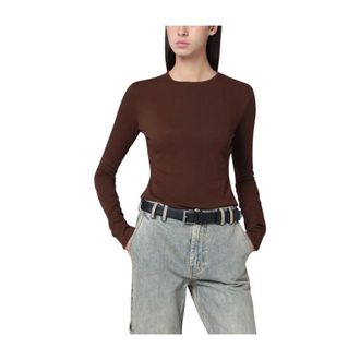 Entire studios Entire Studios, Tops, Dames, Bruin, M, Katoen, T-shirt met ronde hals, lange mouwen