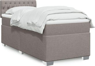 vidaXL Vidaxl - Cama Box Spring Con Colch&oacute;n Tela Gris Taupe 90x190 Cm
