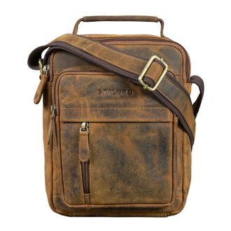 STILORD Ruben Mens Leather Crossbody Bag Small Shoulder Bag Vintage Messenger Bag Genuine Leather for Everyday Work Travel Office Tablet 10.9 Inch Colour:cala