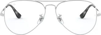 Ray-Ban 58mm Optical Glasses in Silver at Nordstrom