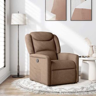 vidaXL Poltrona Reclinabile in Tessuto Marrone - Vidaxl