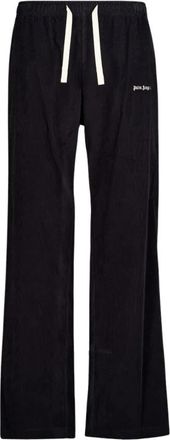 Palm Angels Travel Classic Logo Cord Pants - Heren - Wijde Broeken - Zwart - M - Katoen - Broeken