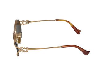 Miu Miu 0MU Metal Frame Sunglasses - Gold