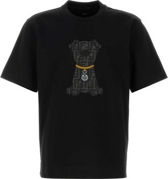 Fendi Black Crew Neck T-Shirt