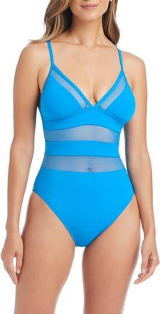 Bleu Rod Beattie Cross Back One-Piece Swimsuit in Blvd Bleu at Nordstrom, Size 12