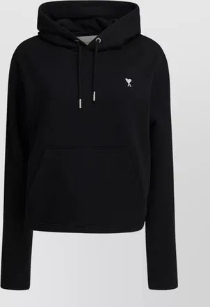 Ami cropped cotton hoodie