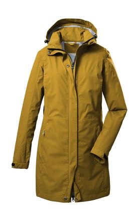 Killtec Parka KILLTEC KOS 93 WMN PRK, Damen, Gr. 36, gelb (dunkelgelb), Oberstoff: 100% Polyester, Jacken Parka, Wasserdichter, atmungsaktiver Parka mit abneh