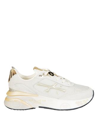 Premiata Gold Animal Print Accent Low-Top Sneakers