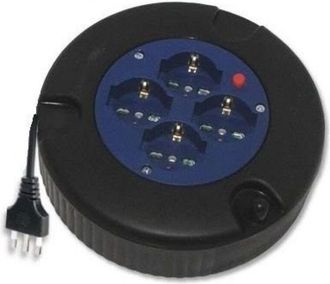 Trade Shop Trade Shop - Avvolgicavo 8 Metri Avvolgi Cavo Elettrico 4 Prese Schuko 2p+t 10/16a Prolunga