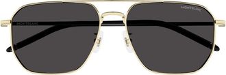Montblanc Sunglasses Mb0367 Sa 001 Gold/Black/Gray For Men