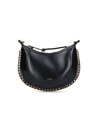 Isabel Marant Crescent-Shape Black Leather Shoulder Bag
