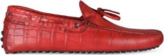 Tod's Leren Ballerinas - Heren - Bootschoenen - Rood - 40 1/2 EU - Leer - Schoenen