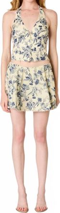 Nia Amanda Floral Skort In Navy