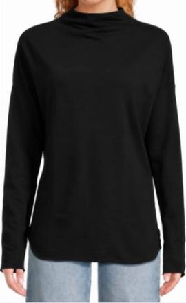 Michael Stars Laurel Mock Neck Top In Black