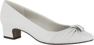 Easy Street Womens Easy Street Eloise Pumps White Pointed Toe Block Heel HTAT557