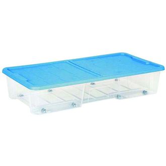 Dea Home Contenitore Sottoletto Masterbox Colore Trasparente/Blu Art.511 - cm.77x39x15h. - lt.35 - 12 pz