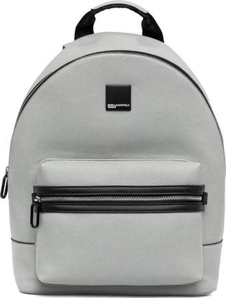 Karl Lagerfeld Zaino con placca logo - Grigio