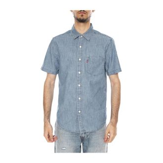 Levi's Sunset Standard Shirt - Heren - Korte mouwen Overhemden - Blauw - L - Katoen - Overhemden