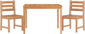 vidaXL 3 Piece Garden Dining Set Solid Wood Teak vidaXL