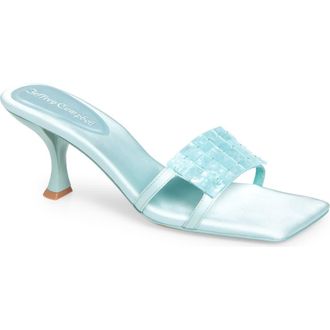 Jeffrey Campbell Abalone Slide Sandal in Mint Satin Combo at Nordstrom Rack, Size 5.5