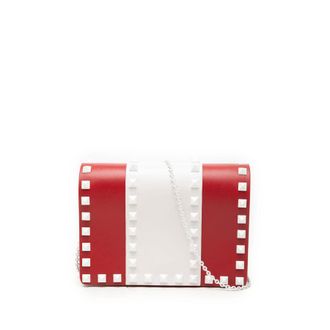 Valentino Pre-owned Valentino Leather Colorblock Rockstud Wallet On Chain Ladies G7HCR4HMQ28DK576
